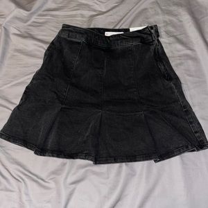 Black Denim Tennis Skirt